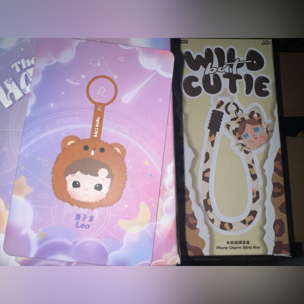 Pop mart hachipupu constellation Leo with random wild but cutie phone charm